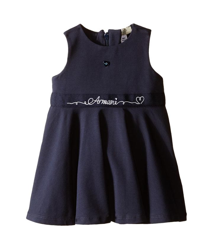 Armani Junior - Navy Jersey Dress With Armani Signature