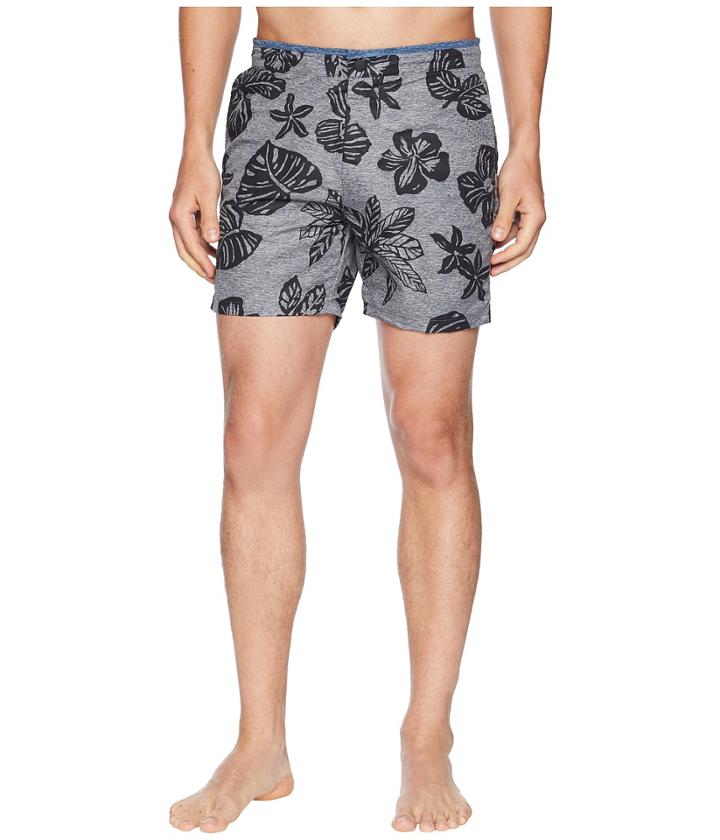 Scotch &amp; Soda - Printed Melange Swim Shorts With Cut Sewn Waistband