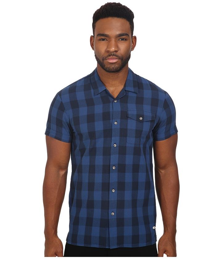 Scotch &amp; Soda - Short Sleeve Check Shirt With Double Neps Yarn