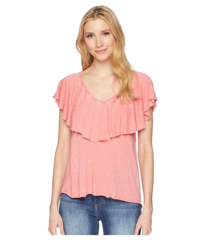 Lucky Brand - Burnout Ruffle Tee