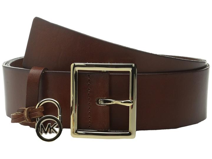 Michael Michael Kors - 44mm Veg Leather Belt With Centerbar Buckle And 7 Holes