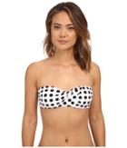 Lauren By Ralph Lauren - Catalina Dot Draped Bandeau Top W/ Molded Cup