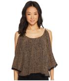 Roper - 1379 Black And Gold Zigzag 3/4 Sleeve Top