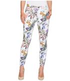 Ivanka Trump - Tropical Print Denim Pants In Off-white Multi
