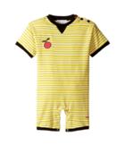 Sonia Rykiel Kids - Short Sleeve Striped Romper W/ Fruit Patch Detail