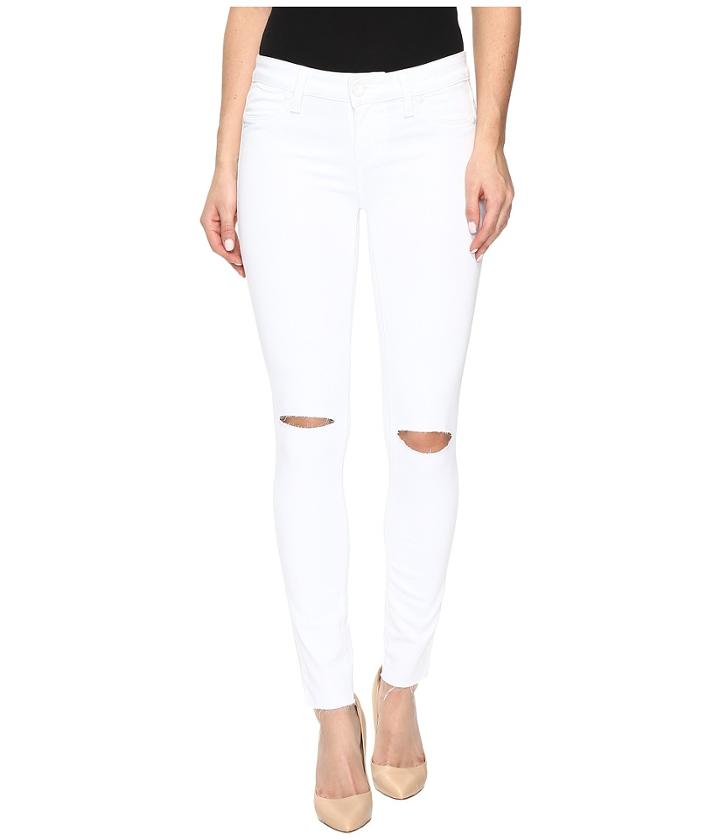 Paige - Verdugo Ankle W/ Raw Hem In White Cloud Destructed
