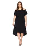 Karen Kane Plus - Plus Size Off The Shoulder Ruffle Hem Dress