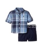 Ralph Lauren Baby - Linen Plaid Shirt Shorts Set
