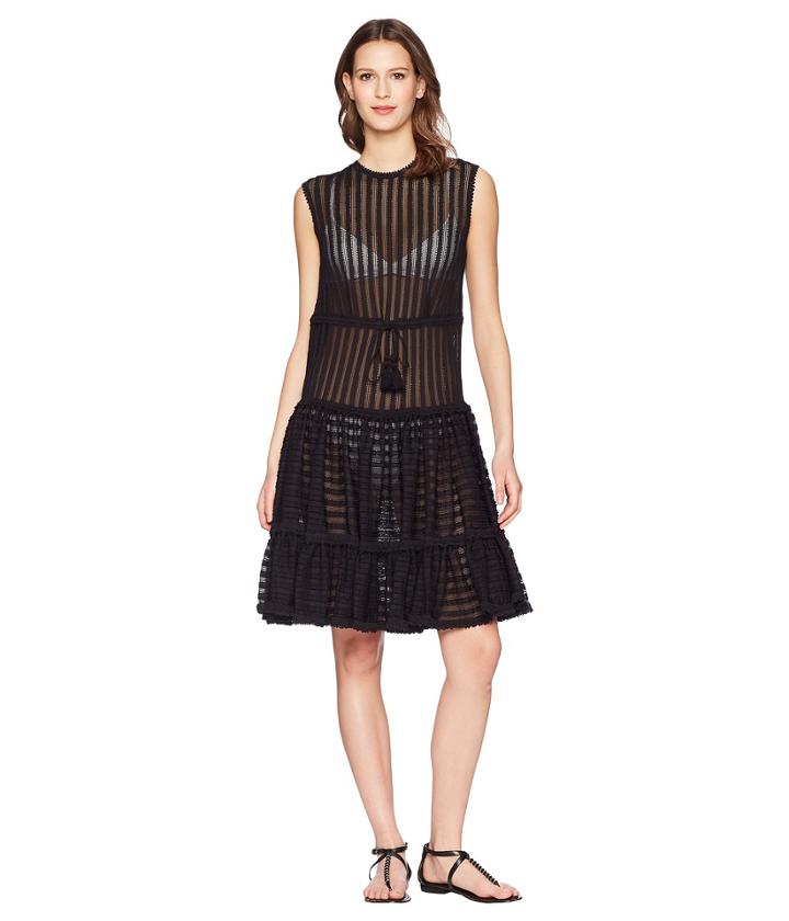 Jonathan Simkhai - Knit Combo Crew Neck Ruffle Dress Cover-up