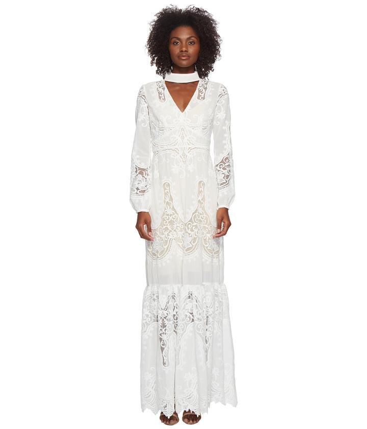 Ml Monique Lhuillier - Long Sleeve Lace Maxi Dress