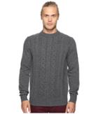 Ben Sherman - Long Sleeve Cable Front Crew Neck Sweater