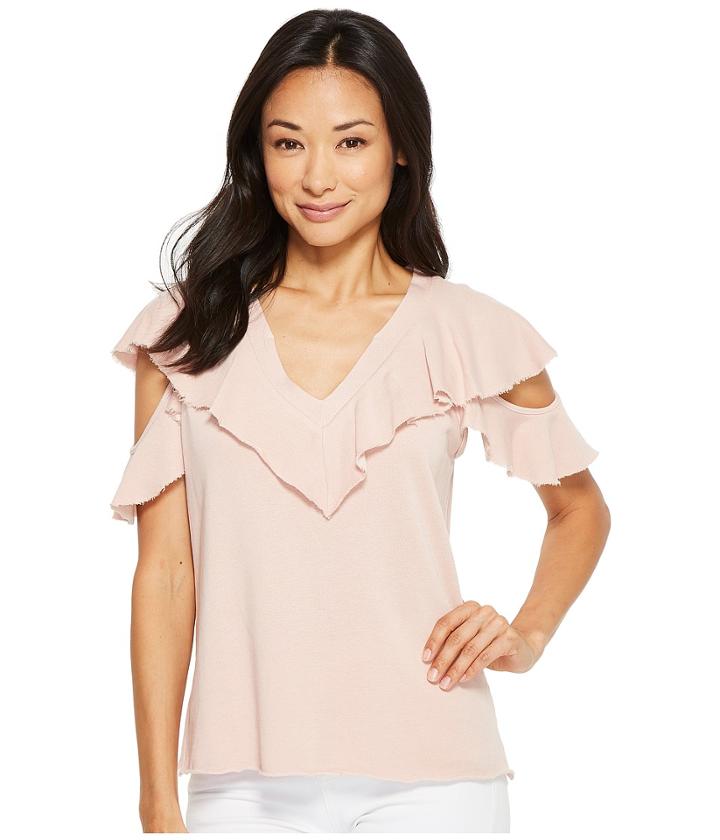 Lanston - Cold Shoulder Ruffle Tee
