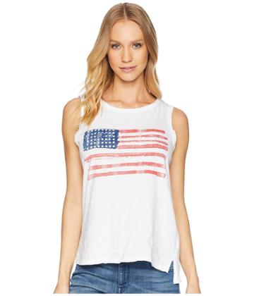 The Original Retro Brand - American Flag Sleeveless Slub Tank Top