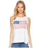 The Original Retro Brand - American Flag Sleeveless Slub Tank Top