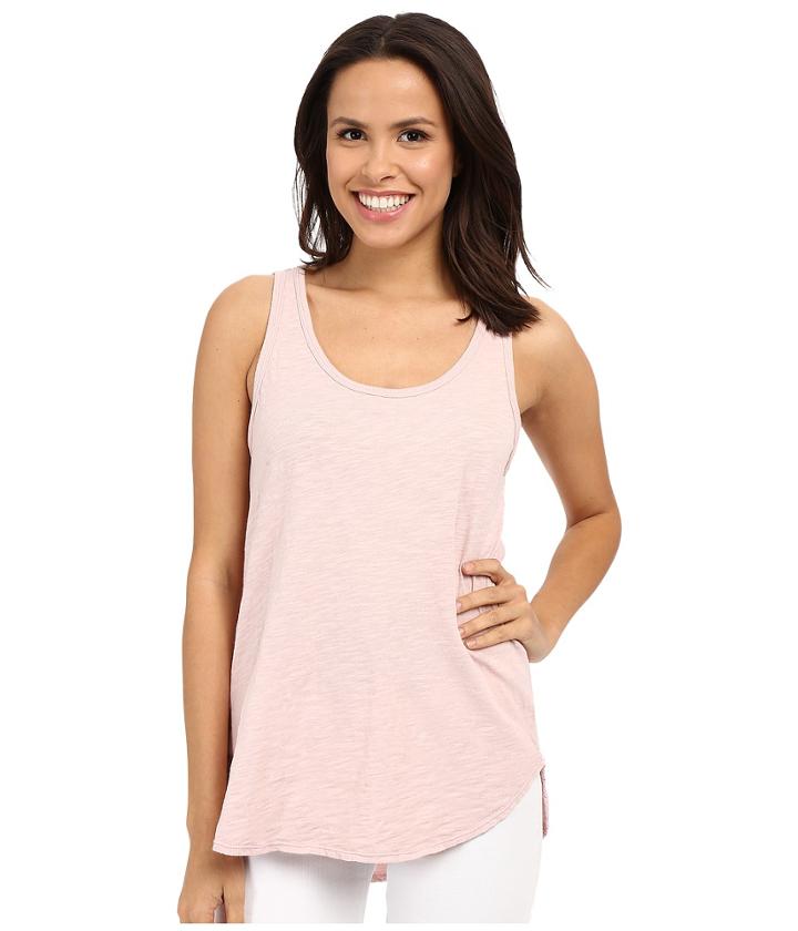 Dylan By True Grit - Soft Gauzy Cotton Knit High-low Tank Top