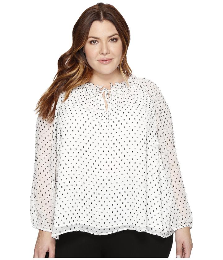 Nydj Plus Size - Plus Size Stella Clipped Jacquard Blouse
