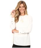 Vince Camuto - Long Sleeve Tie Neck Pleated Tuxedo Blouse