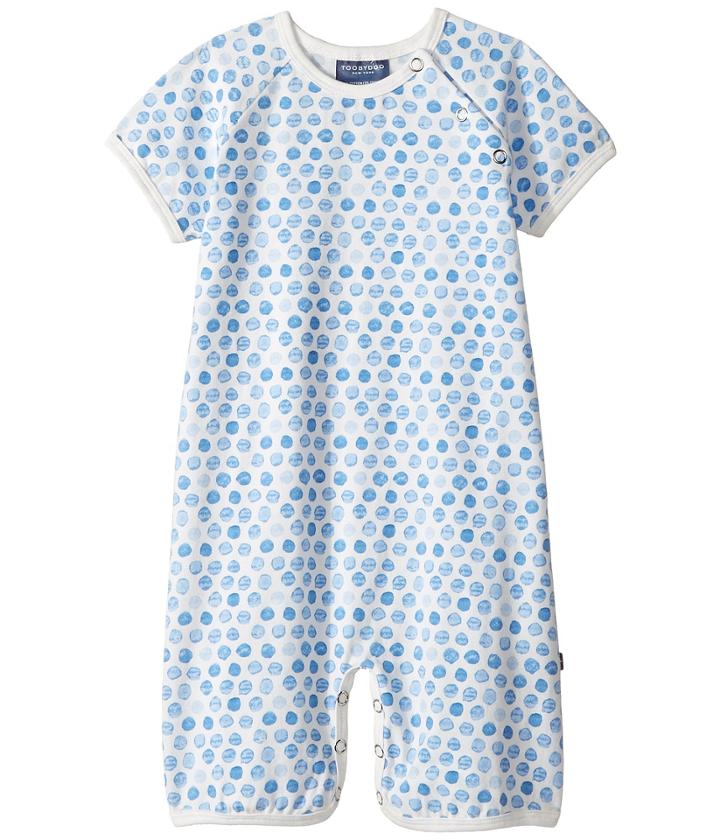 Toobydoo - Watercolor Dot Blue Shortie Jumpsuit