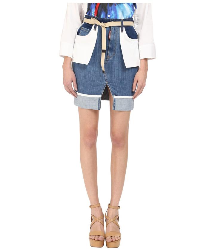 Dsquared2 - Stretch Denim Inside Out Skirt
