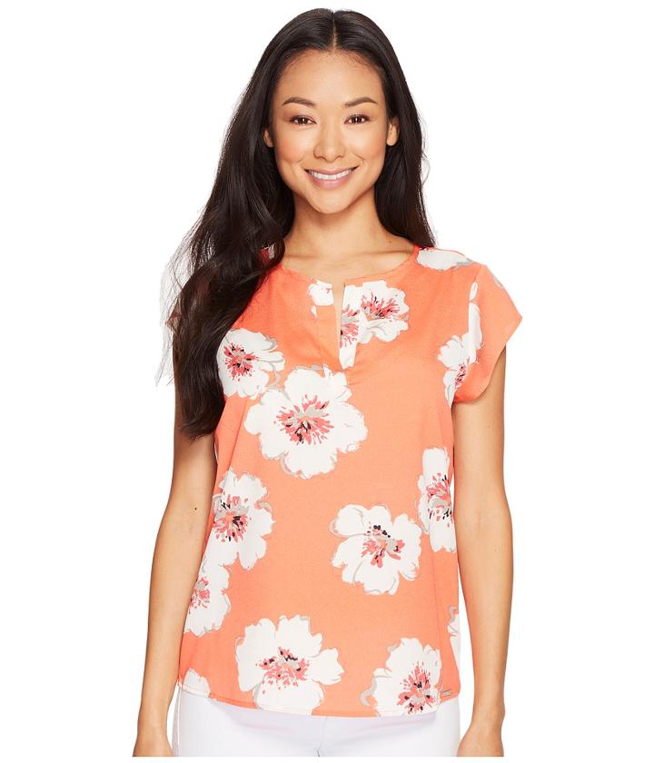 Ivanka Trump - Over Sized Floral Cap Sleeve Top