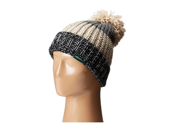 Woolrich - Wool Blend Chunky Slouch Cuff Beanie With Matching Pom