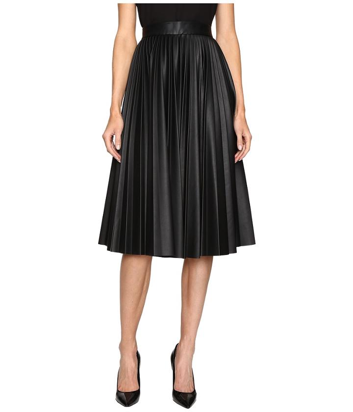 M Missoni - Faux Leather Pleated Skirt