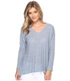 Nally &amp; Millie - Textured V-neck Ribbed Top