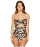 Kate Spade New York - Crystal Cove #70 Scalloped Cut Out Bandeau One-piece W/ Removable Soft Cups Strap