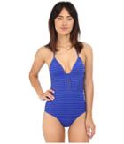 Jets By Jessika Allen - Parallels Plunging V-neck One-piece Swimsuit