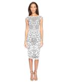 Adrianna Papell - Cap Sleeve Flower Beaded Dress