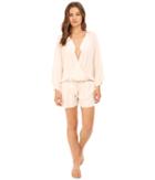 Vince Camuto - Milos Solids Romper W/ Draw String Waist Tie Cover-up