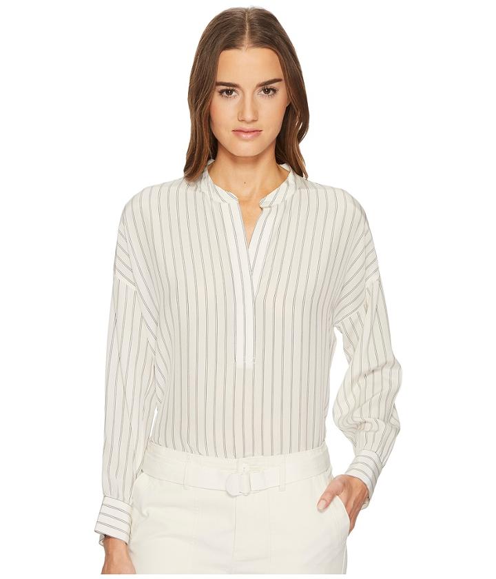 Vince - Double Stripe Shirred Drape Pullover
