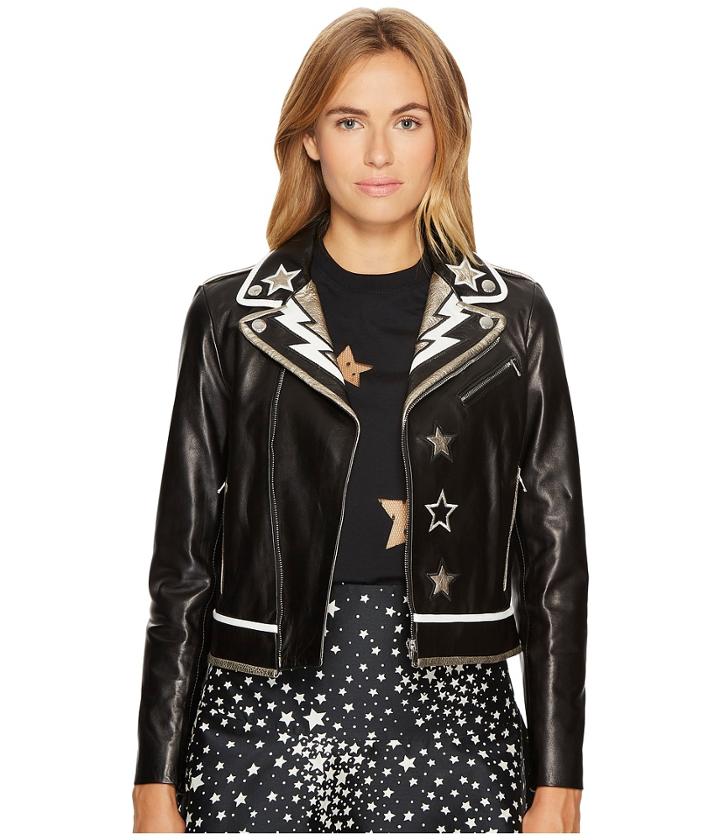 Red Valentino - Leather Intarsia Coat