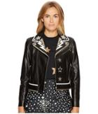 Red Valentino - Leather Intarsia Coat