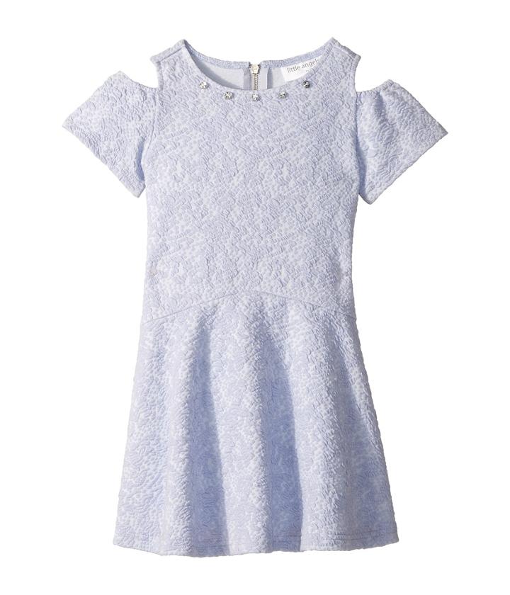 Us Angels - Cold Shoulder Textured Knit Drop Waist