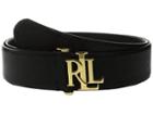 Lauren Ralph Lauren - 2 Carrington Lrl Signature Monogram Dress Belt On Crosshatch Strap