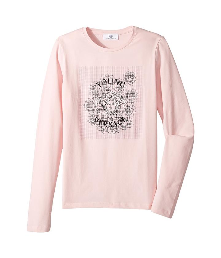 Versace Kids - Long Sleeve T-shirt W/ Medusa Rose Design On Front