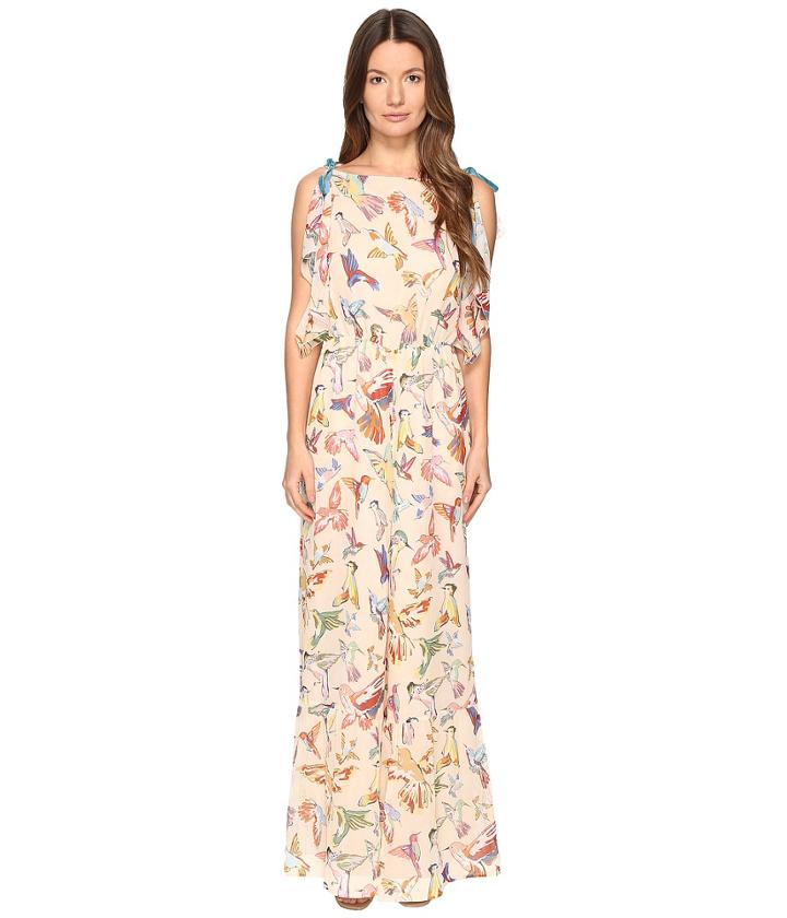 Red Valentino - Hummingbird Print Silk Creponne Jumpsuit