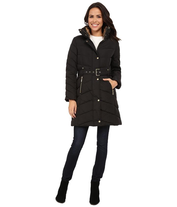 Cole Haan - Single Breasted Belted Down Coat