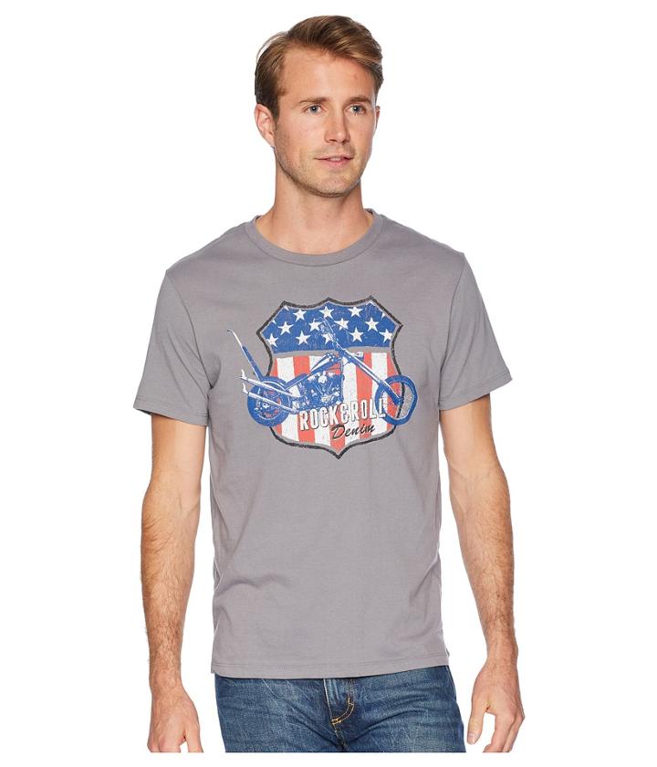 Rock And Roll Cowboy - Short Sleeve T-shirt Solid With Graphic P9-6353