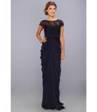 Adrianna Papell - Lace Bodice On Draped Skirt