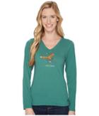 Life Is Good - Fox On A Bike Long Sleeve Crusher Vee