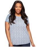 Lucky Brand - Plus Size Floral Mixed Tee