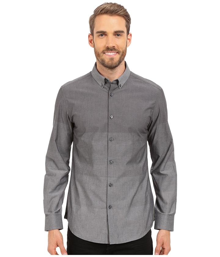 Kenneth Cole Sportswear - Long Sleeve Slim Engineered Stripe