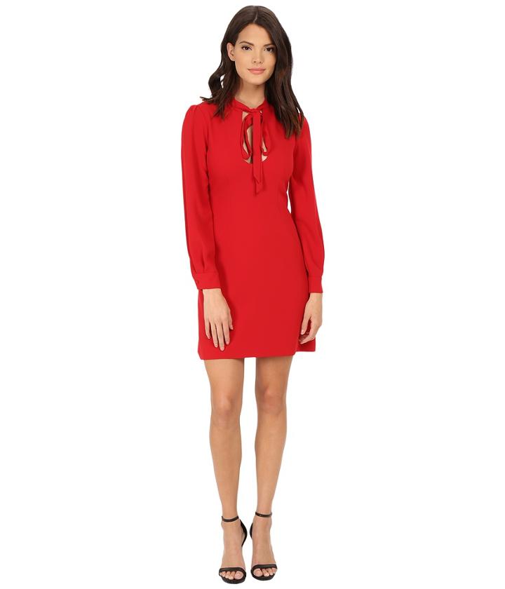 Jill Jill Stuart - Short Keyhole Long Sleeve Crepy Dress