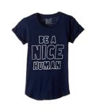 The Original Retro Brand Kids - Be A Nice Human Rolled Short Sleeve Slub Crew