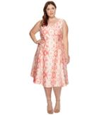 Adrianna Papell - Plus Size Aztec Essence Jacquard Tea Length Fit And Flare