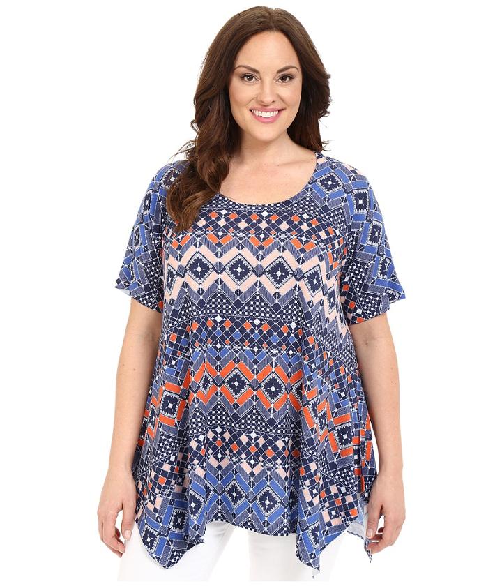 Nally &amp; Millie - Plus Size Tile Print Tunic