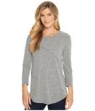 Mod-o-doc - Marbled Jersey 3/4 Sleeve Asymmetrical Seamed Tee