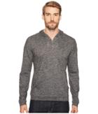 John Varvatos Star U.s.a. - Long Sleeve Drop Shoulder Henley Hoodie W/ Kanga K3111t2b